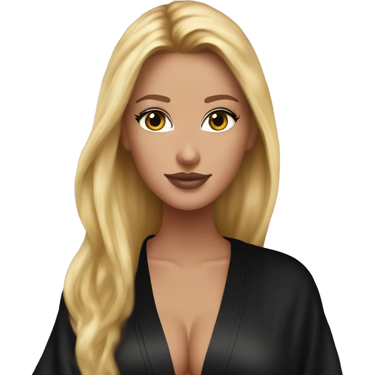  victoria secret black robe on blonde girl emoji