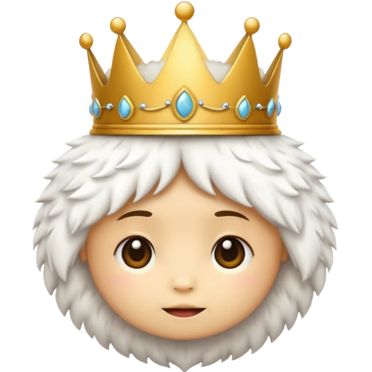 white snow aesthetic chibi crown emoji emoji