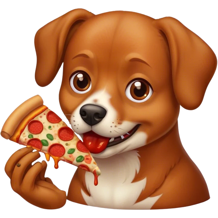 a dog eating pizza emoji