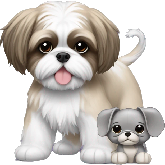 Shihtzu with elephant plushie emoji