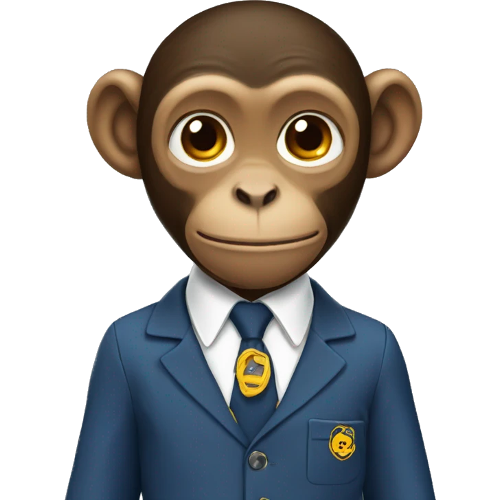 Monkey wearing secondary school uniform  emoji
