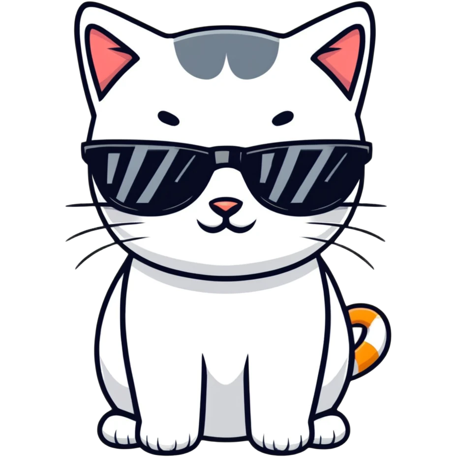 Cat with sunglasses emoji