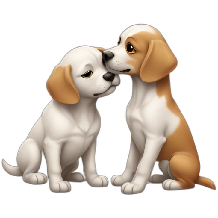 Dogs kissing each other  emoji