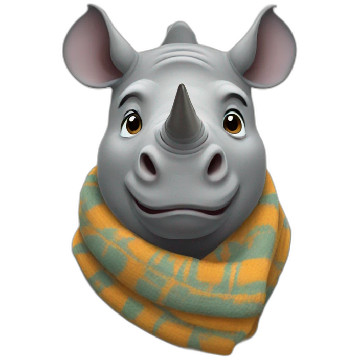 rhino wearing a scarf emoji