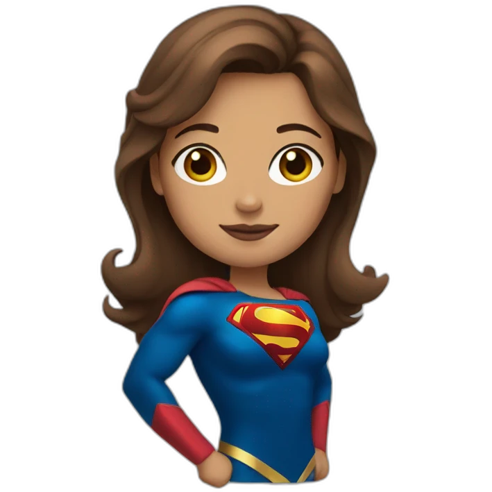 Superwoman with brown hair emoji