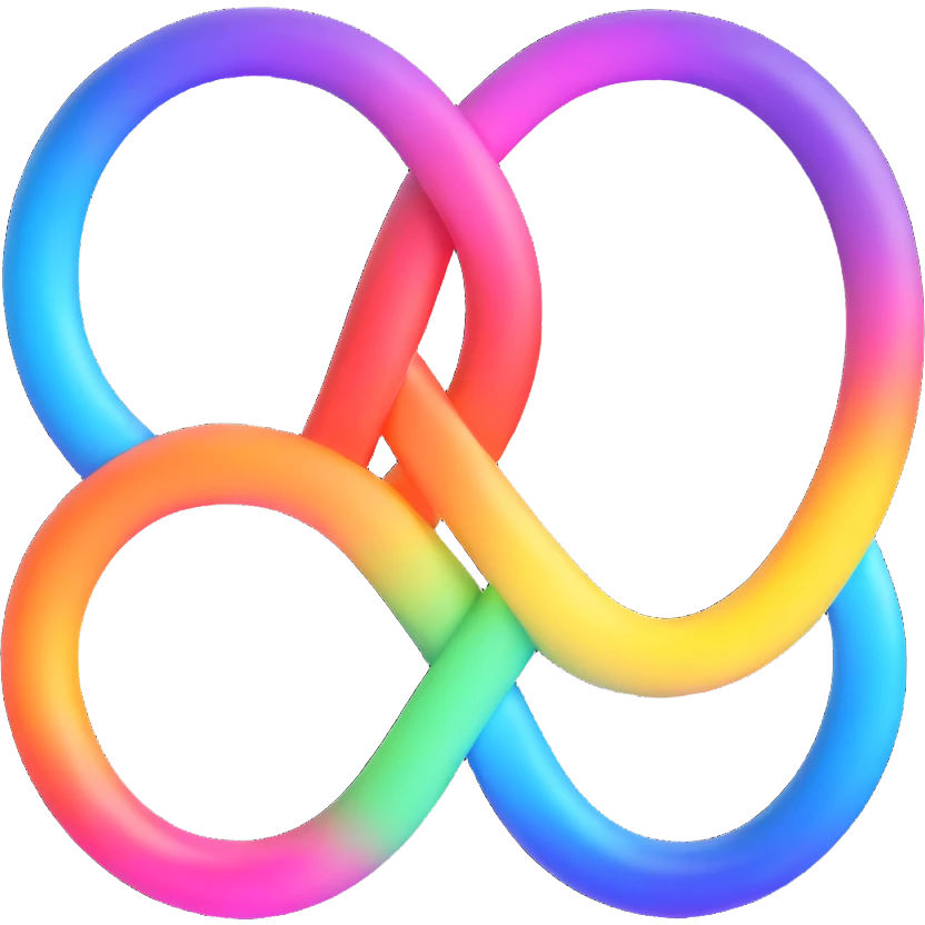 stylized infinity sign in rainbow gradient, symbolizing neurodiversity, with soft glow emoji