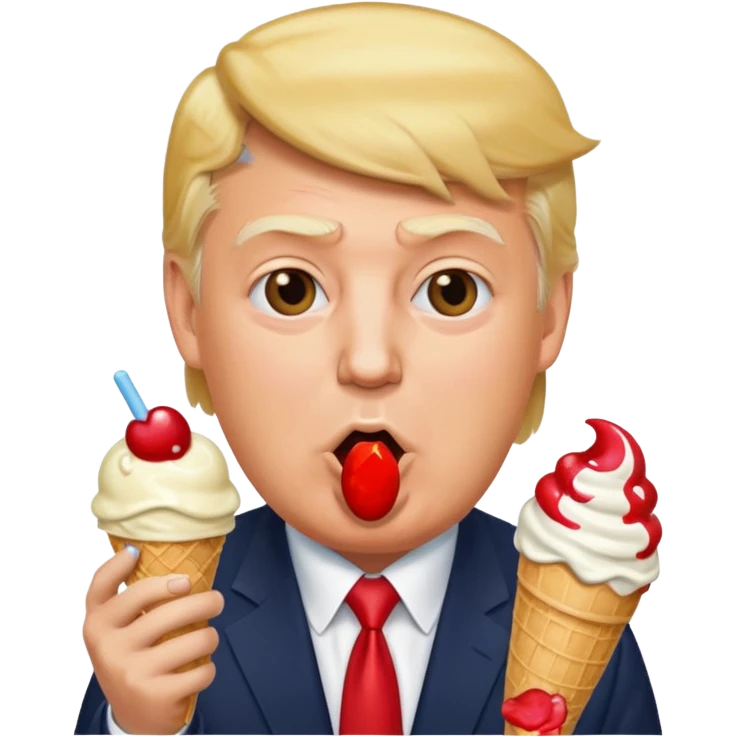 Trump eating ice cream emoji