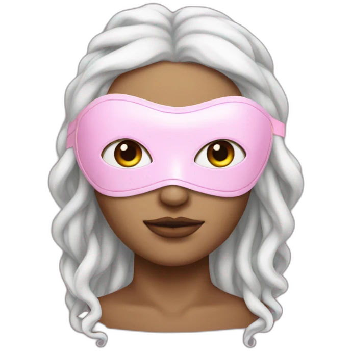 white medusa with pink sleep mask emoji