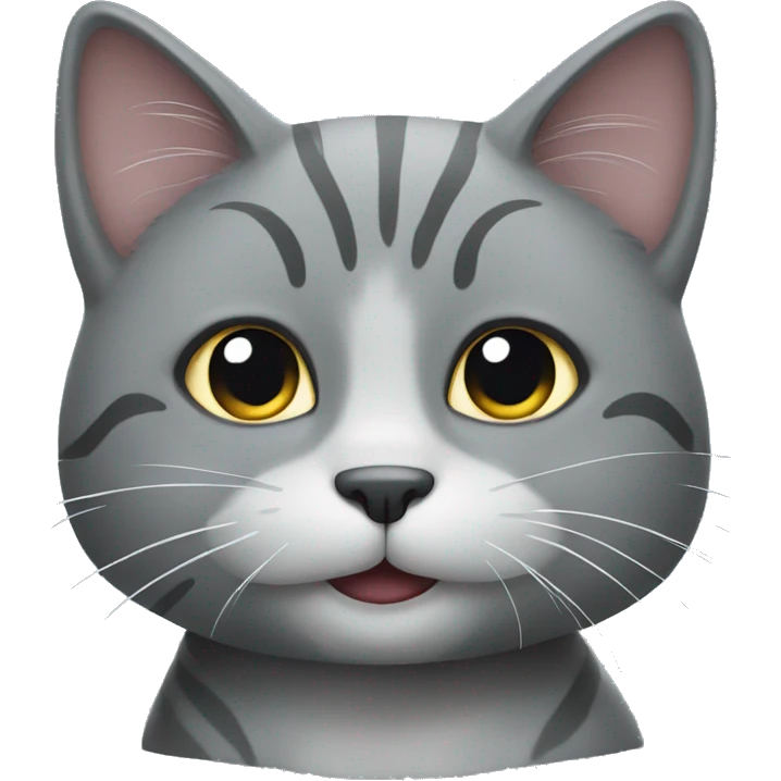 Smiling grey cat emoji