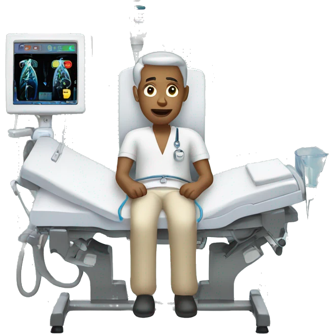 Patient on a dialysis machine  emoji