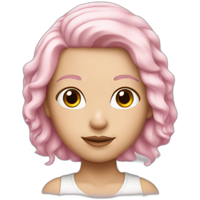 WHITE girl with  LIGHT pink hair emoji