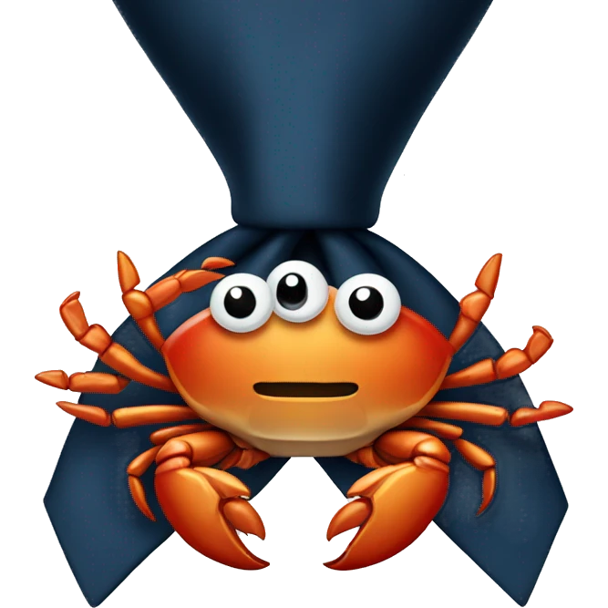 Crab with a business tie emoji