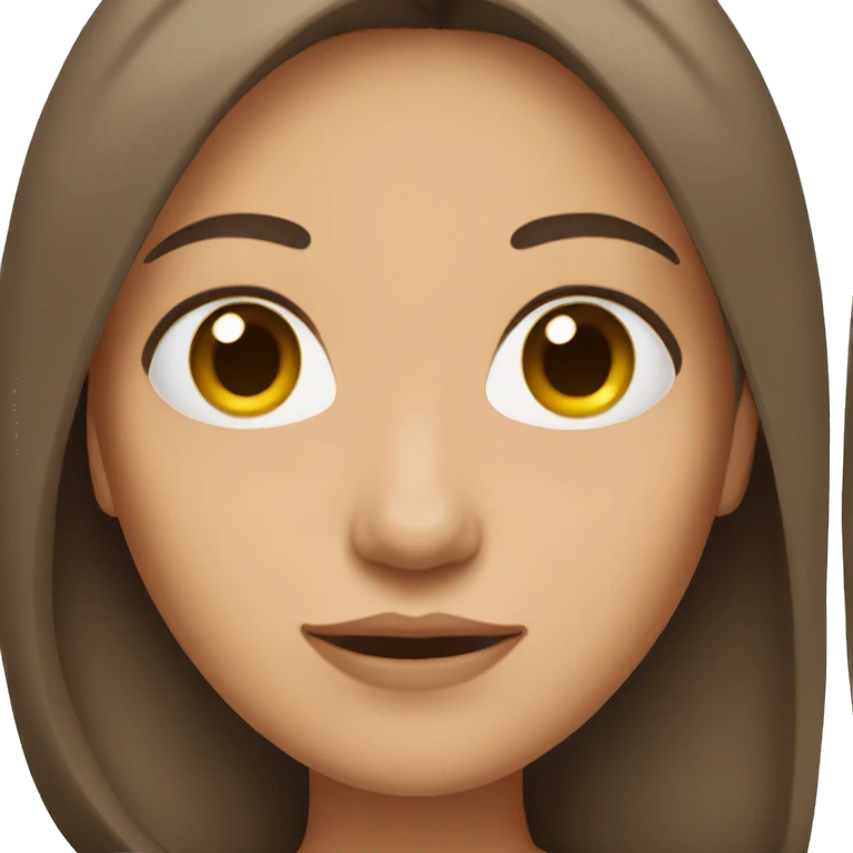 Woman with brown hair and middle part emoji