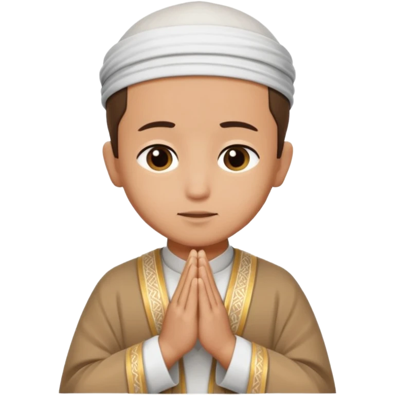 Make a person praying in Islam religion make it face 90° to the left emoji