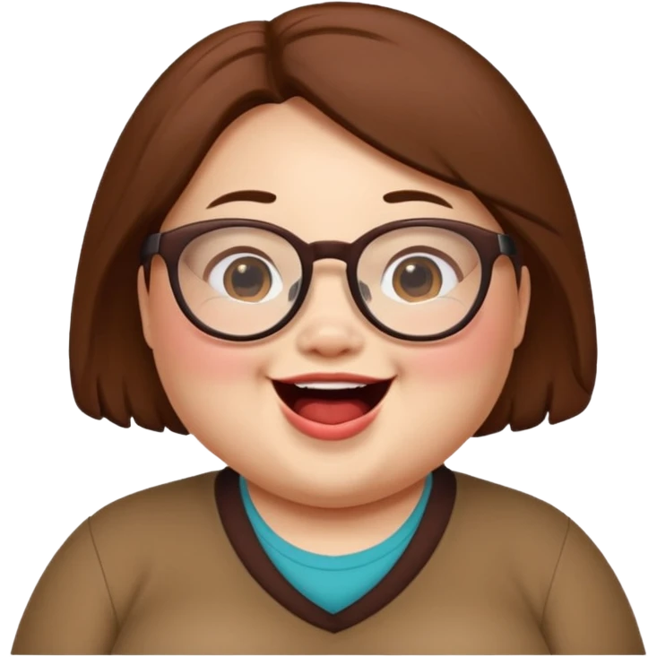 Chubby Laughing Mei mei wearing glasses from turning red emoji