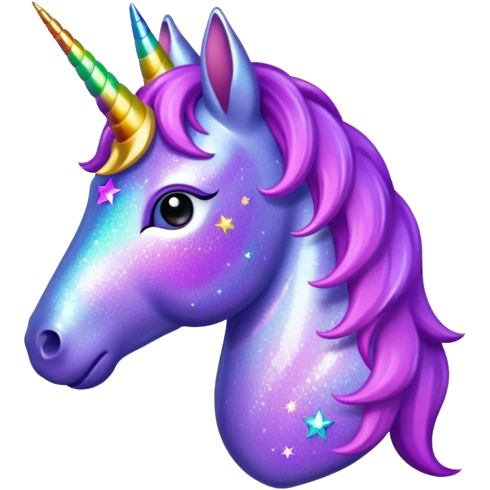 glitter purple unicorn emoji