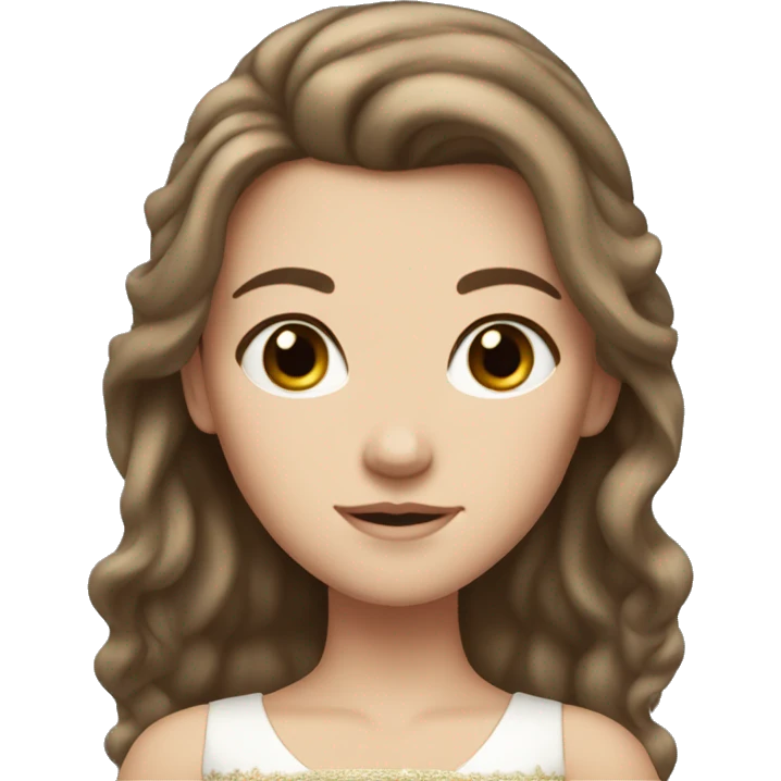 brown hair white girl princess  emoji