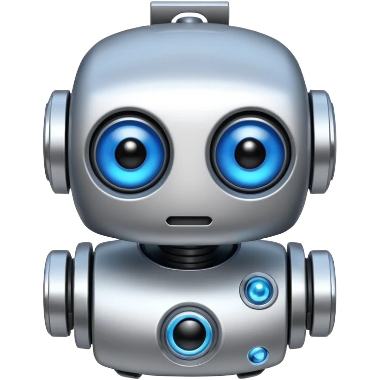 Make a tiny robot with one blue iea emoji