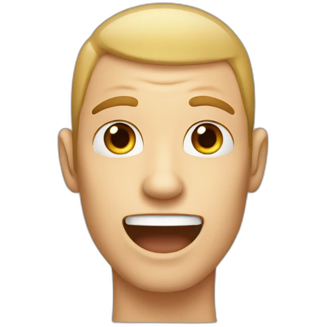 mewing male human finger over jawline emoji