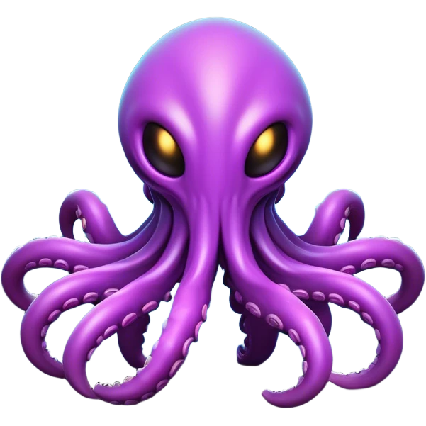Clash of Clans aesthetic: Cinematic Playful Zerg Alien Emoji, rendered in a 3D vector-style similar to standard emojis with minimal shading and bold, simplified shapes. A compact, isometric, otherworldly creature with insectoid, organic details and subtle, eerie tentacles, softly glowing with a sinister alien charm. Simplified yet unmistakably iconic, highly detailed and consistent, glowing with a soft, spectral radiance and high shine. Stylized with a touch of bio-engineered mischief and a soft glowing outline, capturing the essence of a fearsome extraterrestrial menace with a playful twist! emoji