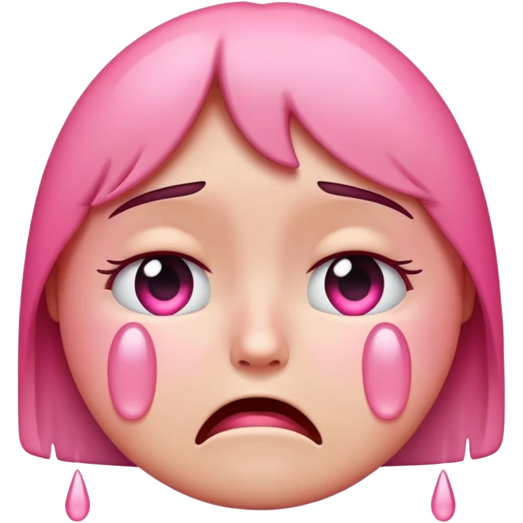 pink crying face emoji