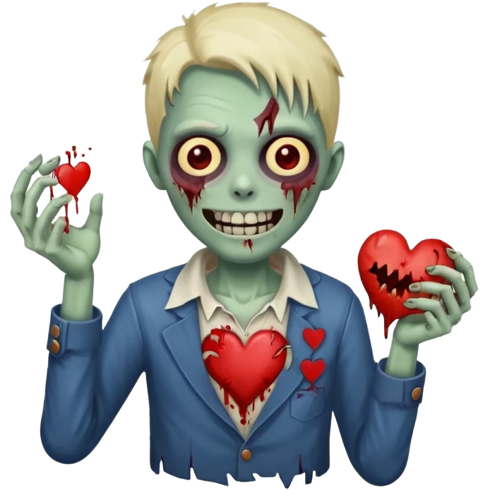  zombie holding heart smiling emoji