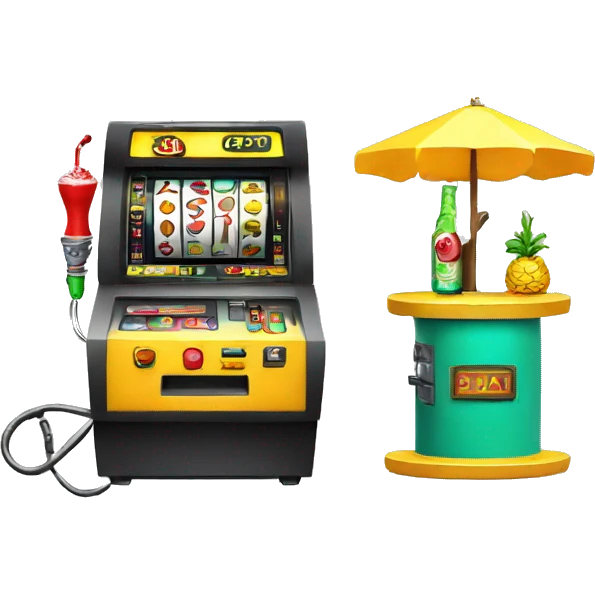 A hookah on a slotmachine and a taxi emoji