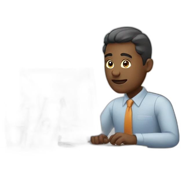Man doing office work emoji