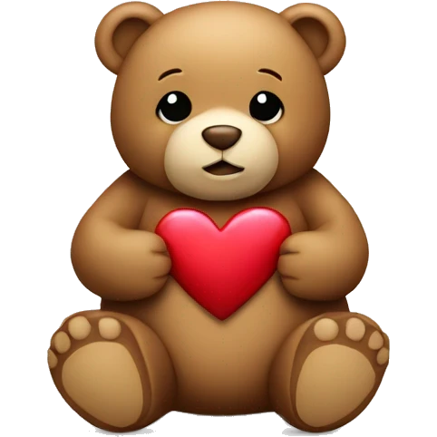 teddy bear holding a heart  emoji