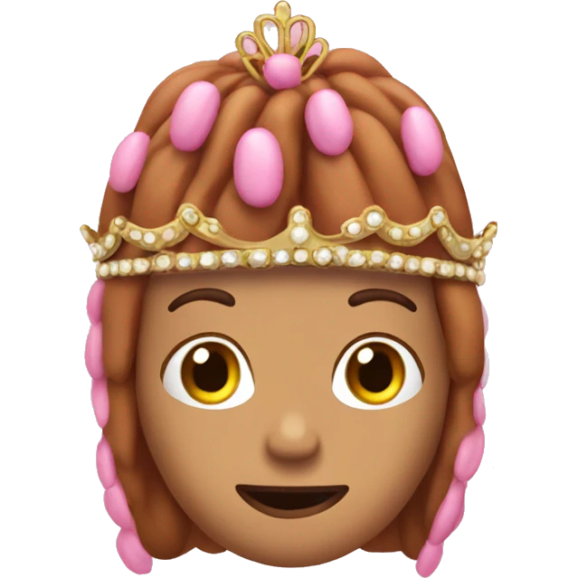 A pink pinto bean with a tiara emoji