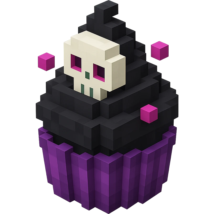 gothic cupcake voxel style emoji