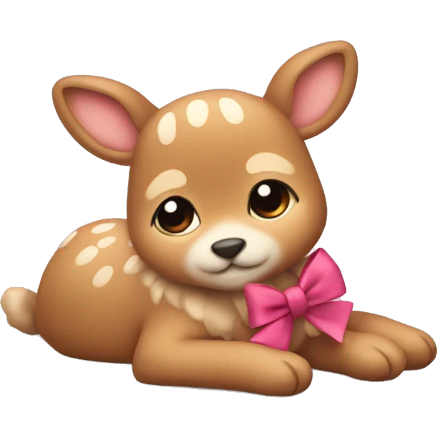 cute little dear laying down with bows emoji