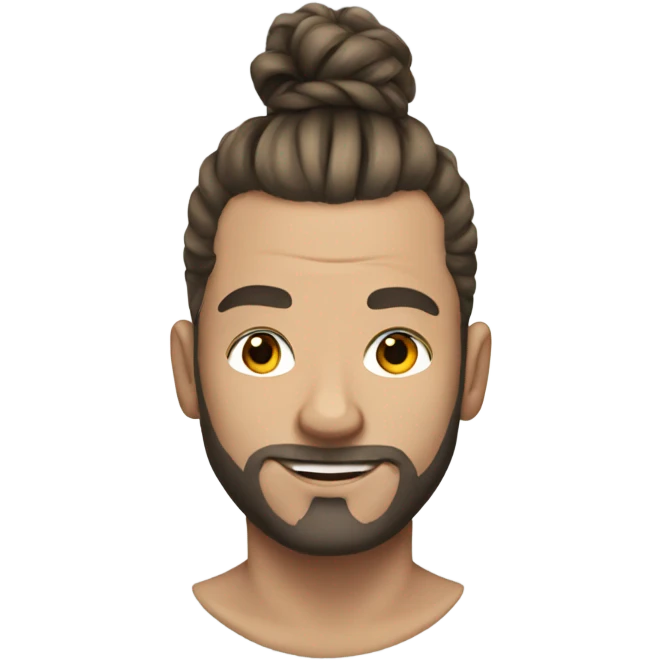 White Guy with man bun and tattoos emoji