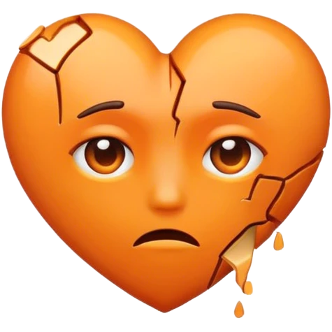 Orange color broken heart emoji