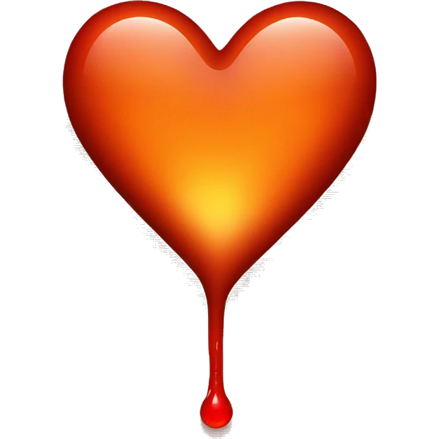 bleeding red heart glowing red-orange emoji
