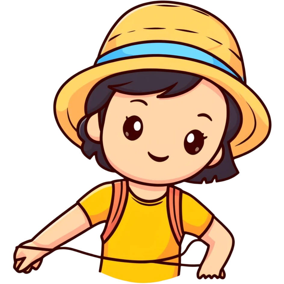 cute girl with summer hat emoji