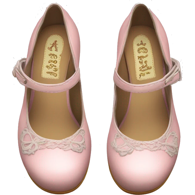 vintage rococo pale pink mary jane shoes emoji