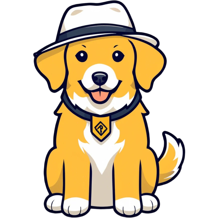 golden retriever wearing a hat  emoji