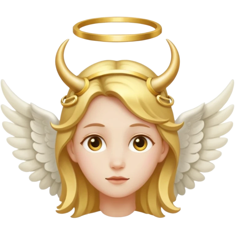 Angel with horns no wings and ring above head  emoji