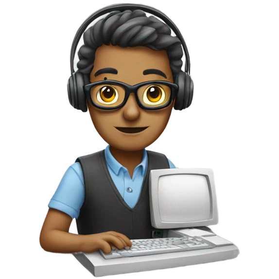 Nerd play computer emoji