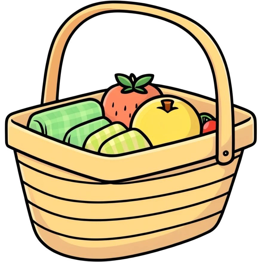 Pastel woven cute picnic basket emoji