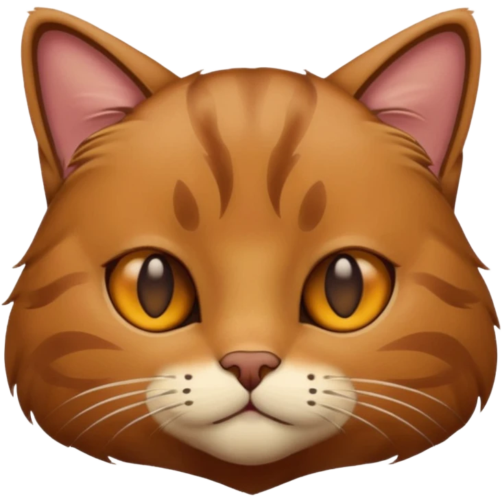 Brown cat with no eyes emoji