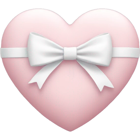 Pastel pink heart with white bow emoji
