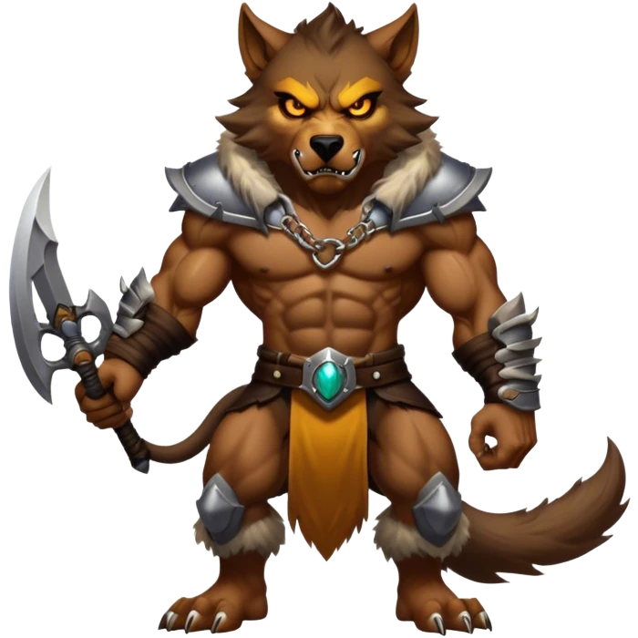 Cinematic Realistic WoW Worgen Portrait, captured in a dynamic, battle-ready stance, muscles rippling beneath his wild fur and tanned skin. His fierce, amber eyes and determined features, set against consistently detailed, worn leather attire, are rendered with dramatic natural lighting and high shine, embodying the raw, relentless fury of a worgen warrior in combat. emoji