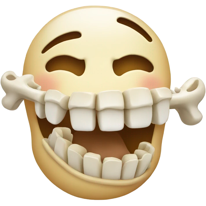 smiling face with bone in its mouth emoji
