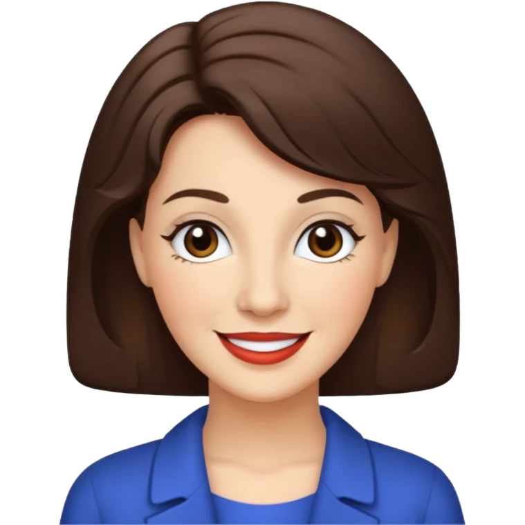 Maxene Andrews with dark brown hair emoji