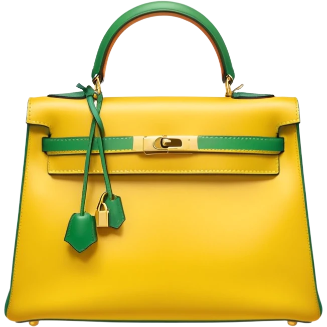 hermes kelly yellow green bag emoji