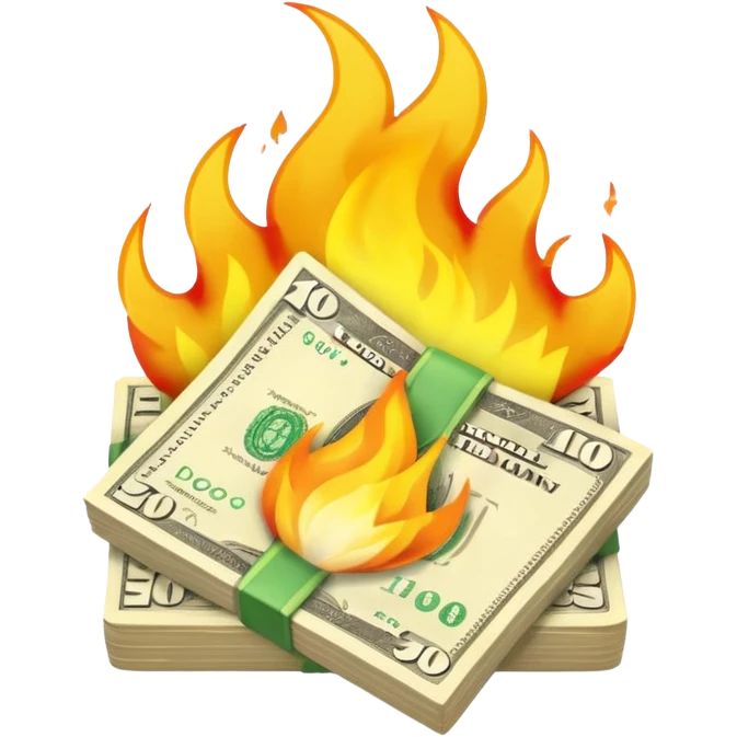 burning one money emoji