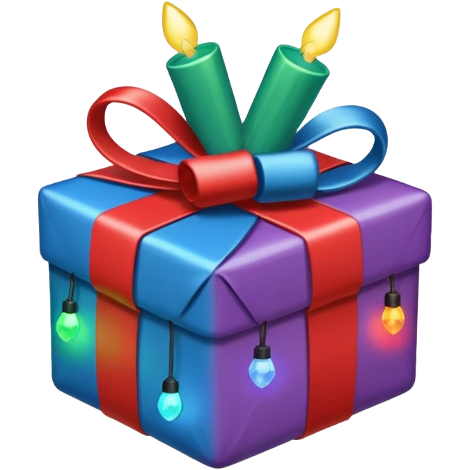 create "1637" with Christmas lights wrapping it emoji