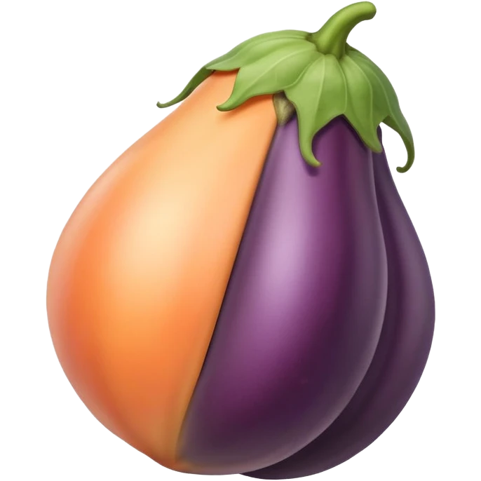 Eggplant in peach emoji